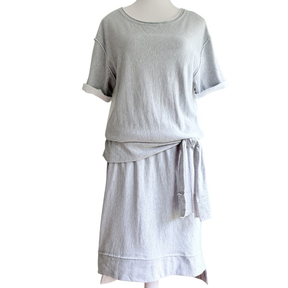 SOUTHCOTT Short Sleeve Sweatshirt Dress Mixed‎ Media Gray Casual Loungewear L